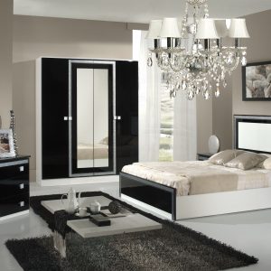 Chambre complète laqué noir IDEA - Design Qualité ITALY Pas Cher!