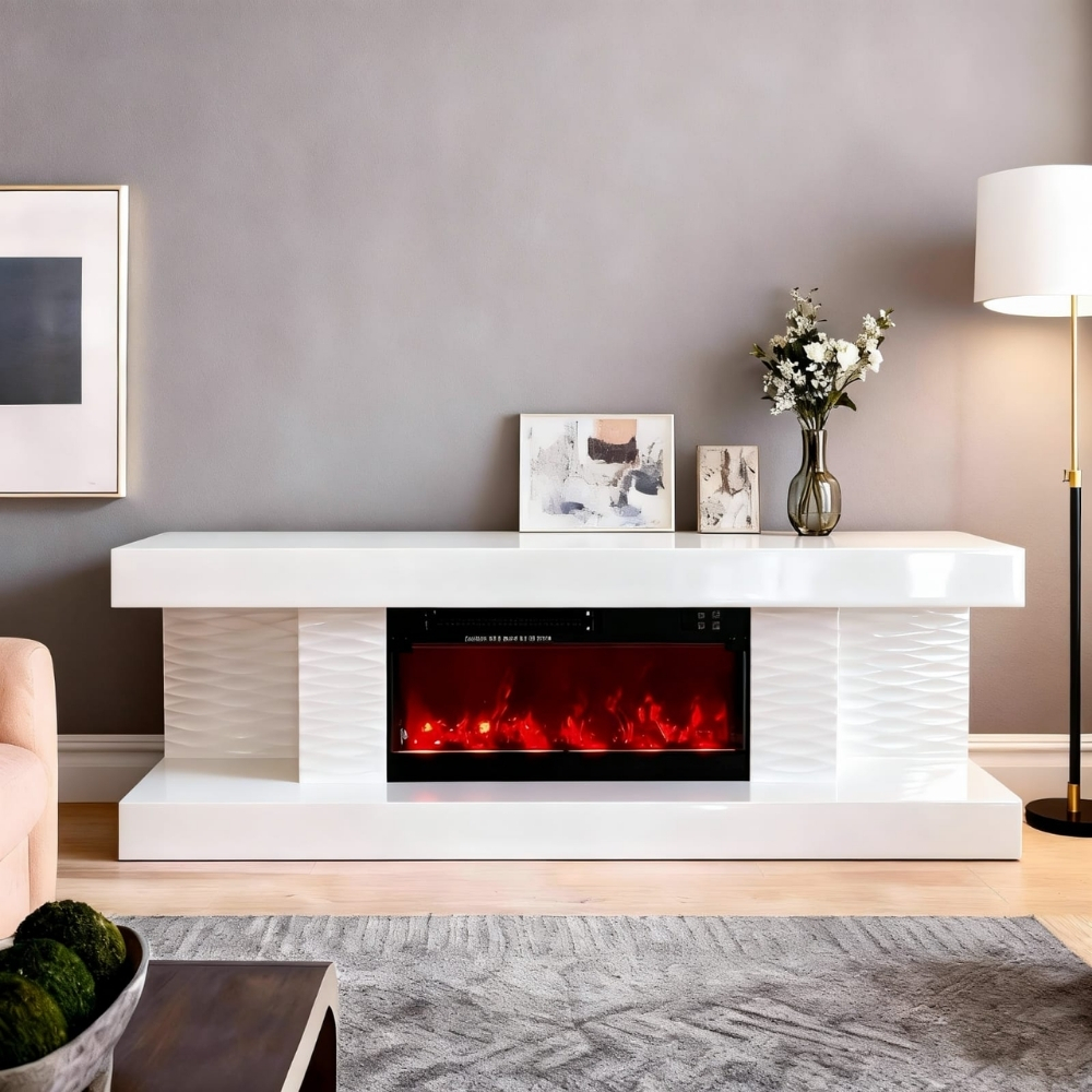 Meuble TV cheminée Elise